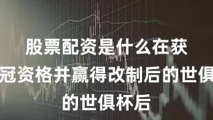股票配资是什么　　在获得欧冠资格并赢得改制后的世俱杯后